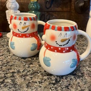 NWT Target Threshold Snowman Mugs (2021)